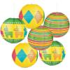 Fun Express Fiesta Hanging Paper Lanterns – Set of 6 – Colorful Cinco de Mayo Party Decor – 12″ Lanterns for Festive Celebrations