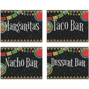 Fun Express – Fiesta Party Sign Set for Cinco de Mayo – Party Decor – Wall Decor – Cutouts – Cinco de Mayo – 4 Pieces