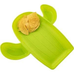 Fun Express Cactus-Shaped Chip & Dip Tray – Green