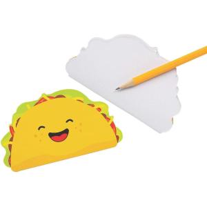 Fun Express Happy Taco Shaped Notepads – School, Taco and Cinco De Mayo Party Supplies – Multicolor (Set of 24)