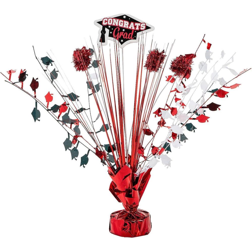 image14quot Red Graduation Party SprayStyle Plastic Tabletop Centerpiece