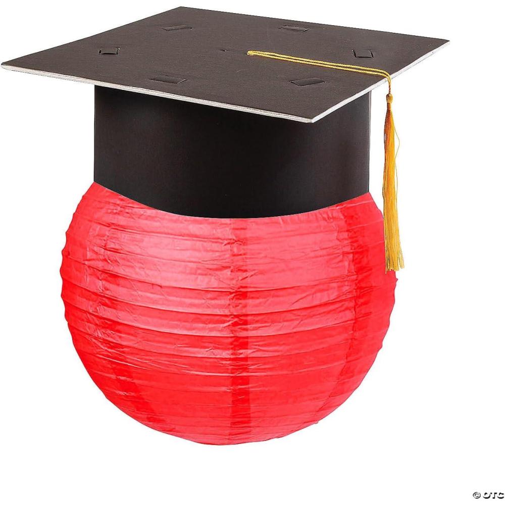 imageHanging Paper Lantern with Graduation Cap Decorating Kit  12 Pieces  Great for Graduation Celebration Parties BlueRed
