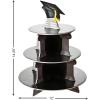 Graduation Cupcake Holder (3 Tiers) Grad Party Supplies Black