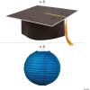 Hanging Paper Lantern with Graduation Cap Decorating Kit – 12 Pieces – Great for Graduation Celebration Parties (Blue)(Blue)