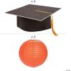 Hanging Paper Lantern with Graduation Cap Decorating Kit – 12 Pieces – Great for Graduation Celebration Parties (Blue)(Orange)