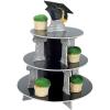 Graduation Cupcake Holder (3 Tiers) Grad Party Supplies Black