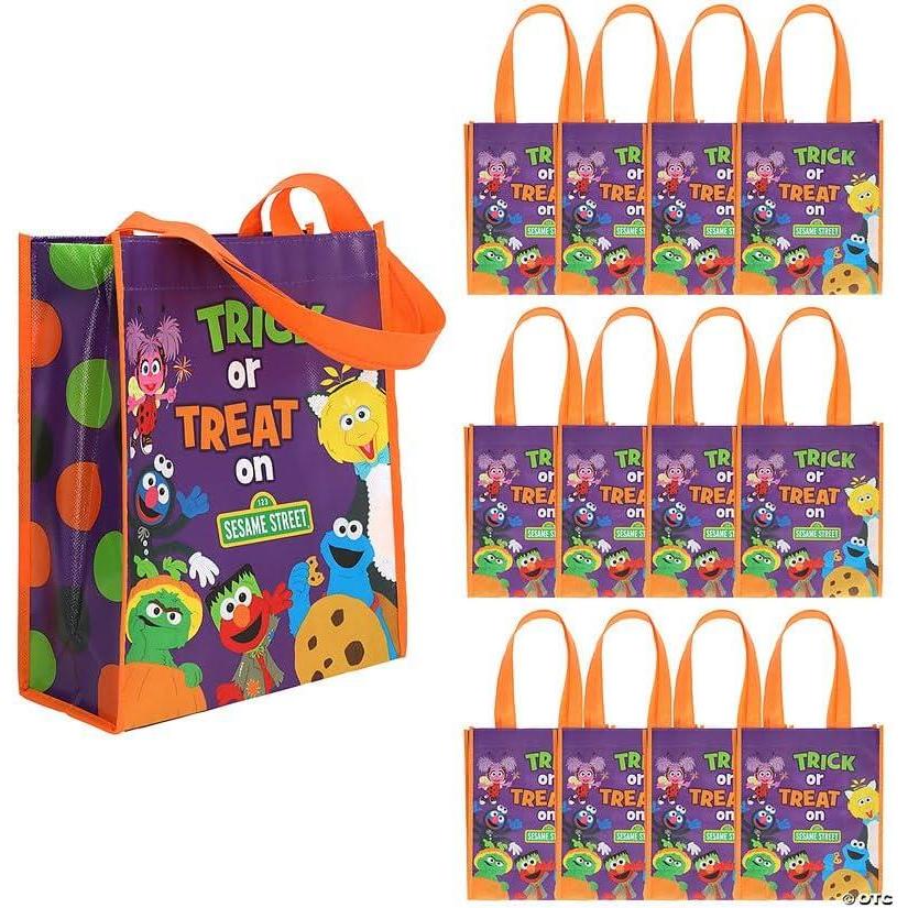 imageFun Express 9quot x 11quot Medium Sesame Street Halloween Laminated TrickorTreat Shopper Tote Bags 12 Piece
