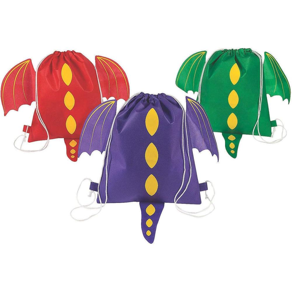 imageFun Express Medium Dragon Drawstring Bags  Apparel Accessories  12 Pieces  Multi