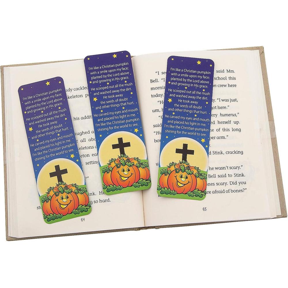 imagePumpkin Prayer Bookmarks Bulk Set of 48 Christian Halloween Supplies