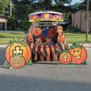 Christian Pumpkin Trunk Or Treat Kit for Halloween (35 pieces) Everything you need