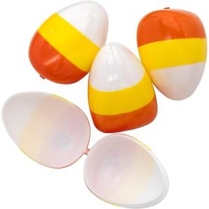 Fun Express 2 1/2″ Candy Corn Shaped Hinged Treat Favor Containers – 24 Piece