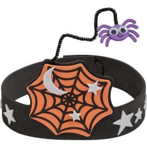 Fun Express Halloween Spider Web Headband Craft Kit – Makes 12