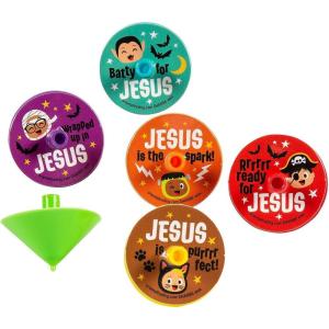 Fun Express Mini Boolievers Spooky Spin Tops, Bulk 144 Pieces