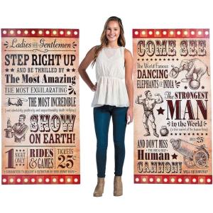 Vintage Circus Signs (2 piece set) Carnival Party Decor