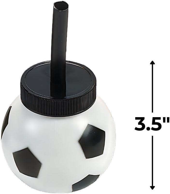 imageFun Express 8 oz Sport Ball Reusable BPAFree Plastic Cups with Lids ampamp Straws 12 Cups Great for Sporting and Birthday Party Events