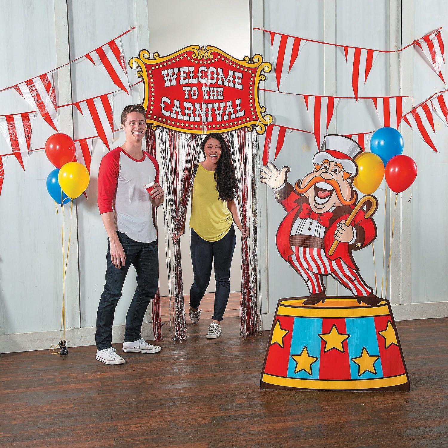 imageFun Express Carnival Foil Door Curtain Decor Over 7 feet Long Circus Party Decorations for Events and Birthdays