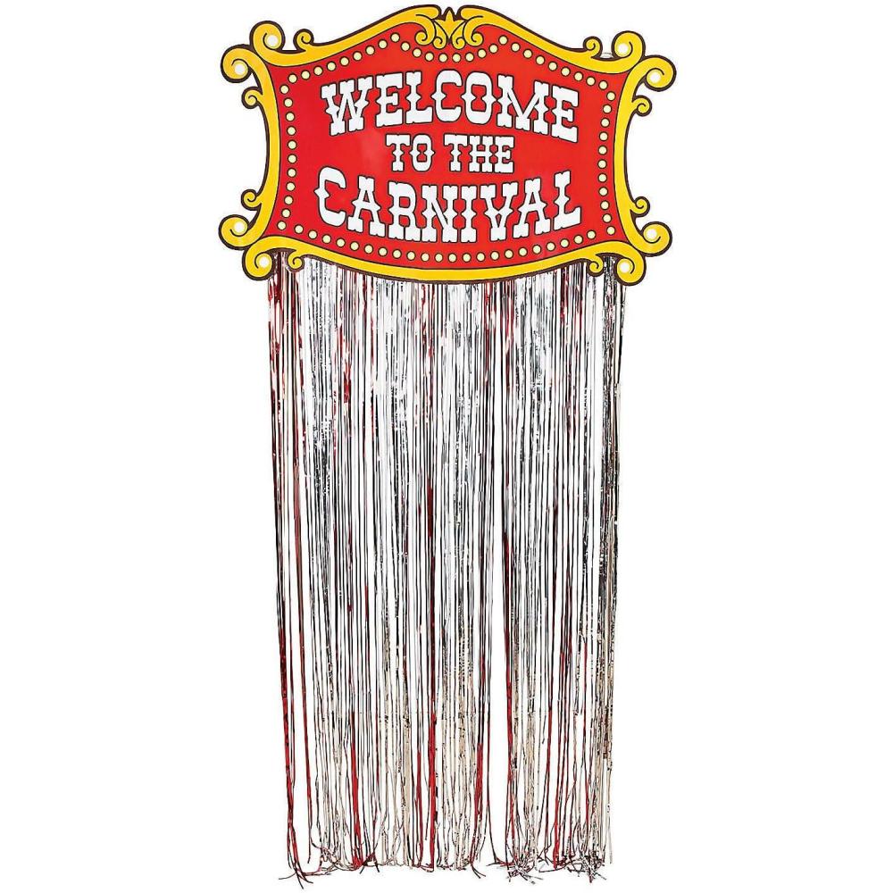 imageFun Express Carnival Foil Door Curtain Decor Over 7 feet Long Circus Party Decorations for Events and Birthdays