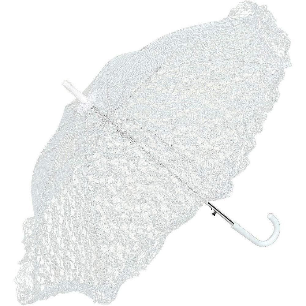 imageFun Express White Lace Parasol Umbrella 30 Inch  Elegant Wedding Accessories for Bridesmaids ampamp Flower Girls  Victorian Style Decorative Umbrella for Tea Party Bridal Photos ampamp Special Events