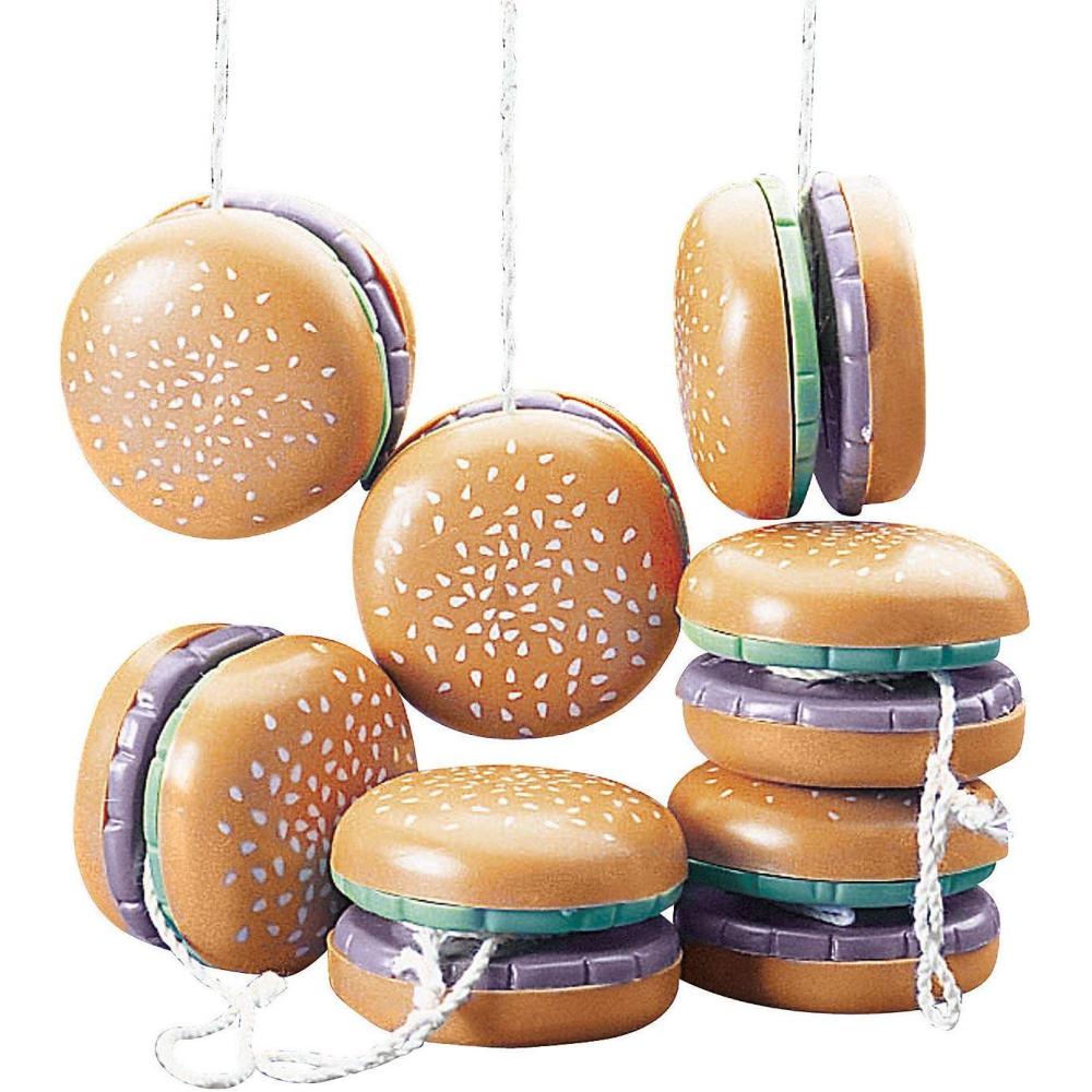 imageHamburger Yo Yo Toys Set of 12 Birthday and Burger Party Favors and Giveaways