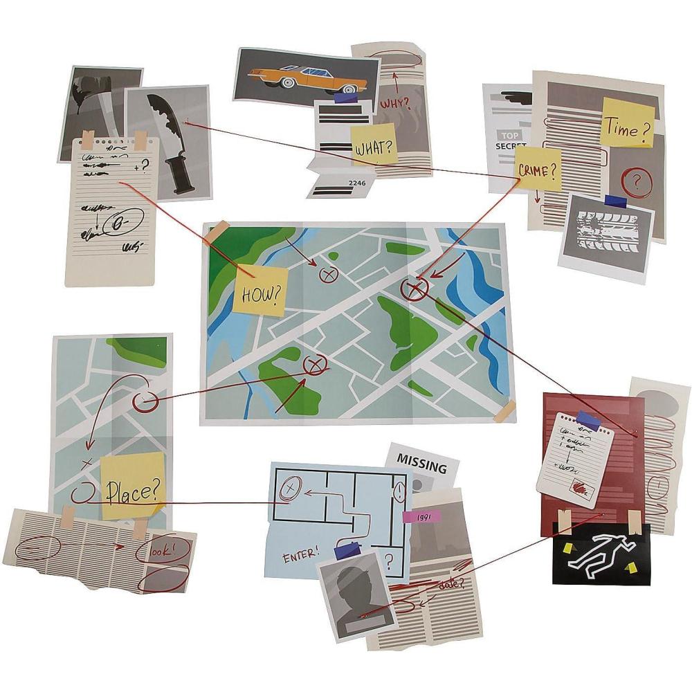 imageMystery Detective Party Clue Board Cardstock Wall Cutouts  23quot x 16quot Pack of 8  Perfect for Murder Mystery Birthday Parties Game Night Events Themed Gatherings and Classroom