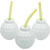 Fun Express Golf Party Decorations Cups – 12 Pack Golf Ball Molded 14 oz Plastic Cups with Lids and Straws | Perfect Birthday Party Supplies & Favors for Kids Themed Celebrations & Events