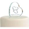 Two Hearts Personalized Wedding Cake Topper – Etched Glass – Custom Wedding Decor and Supplies