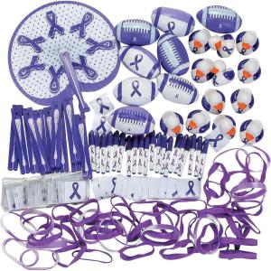Fun Express Purple Awareness Ribbon Assortment – Purple Ribbon for Awareness Events, Fundraisers, and Support – Set of 250 Pieces
