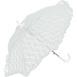 Fun Express White Lace Parasol Umbrella 30 Inch – Elegant Wedding Accessories for Bridesmaids & Flower Girls | Victorian Style Decorative Umbrella for Tea Party, Bridal Photos & Special Events