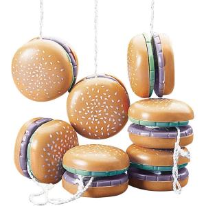 Hamburger Yo Yo Toys (Set of 12) Birthday and Burger Party Favors and Giveaways