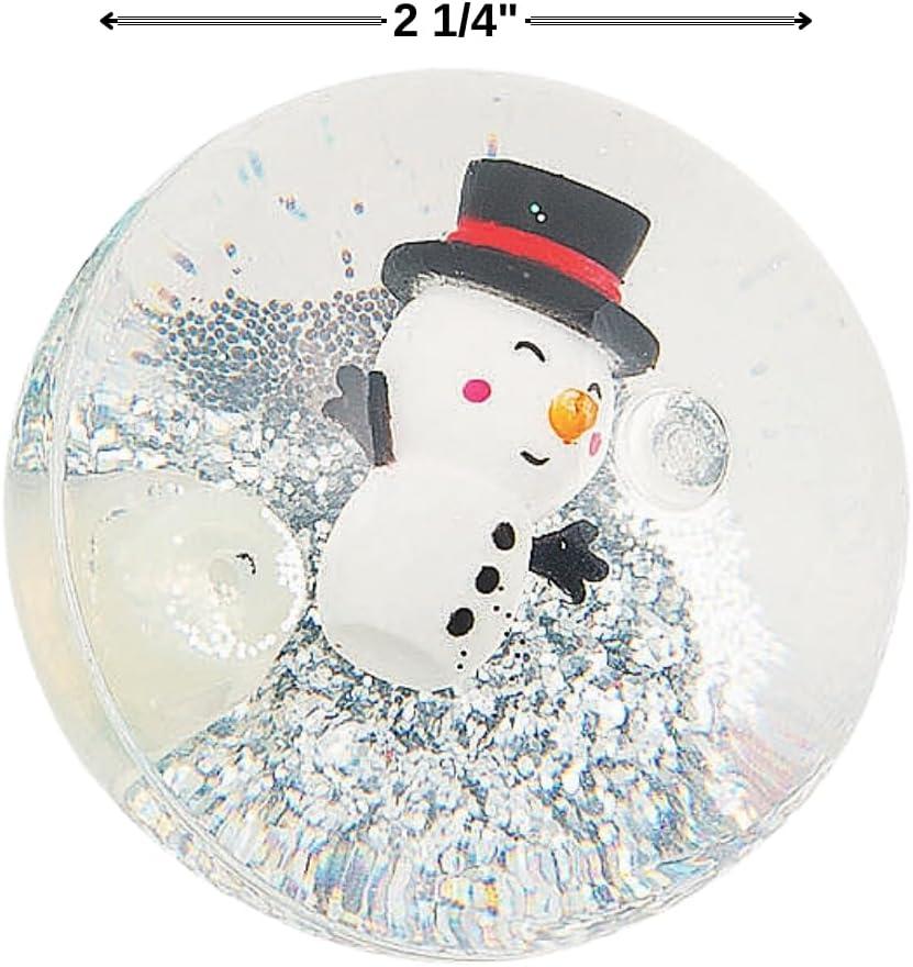 imageFun Express Christmas Bouncy Balls for Kids Party Favors 12 Pack Glitter Water Filled Holiday Bounce Balls with Santa Snowman Characters Perfect Stocking Stuffers ampamp Goodie Bag Toys for Ages 48