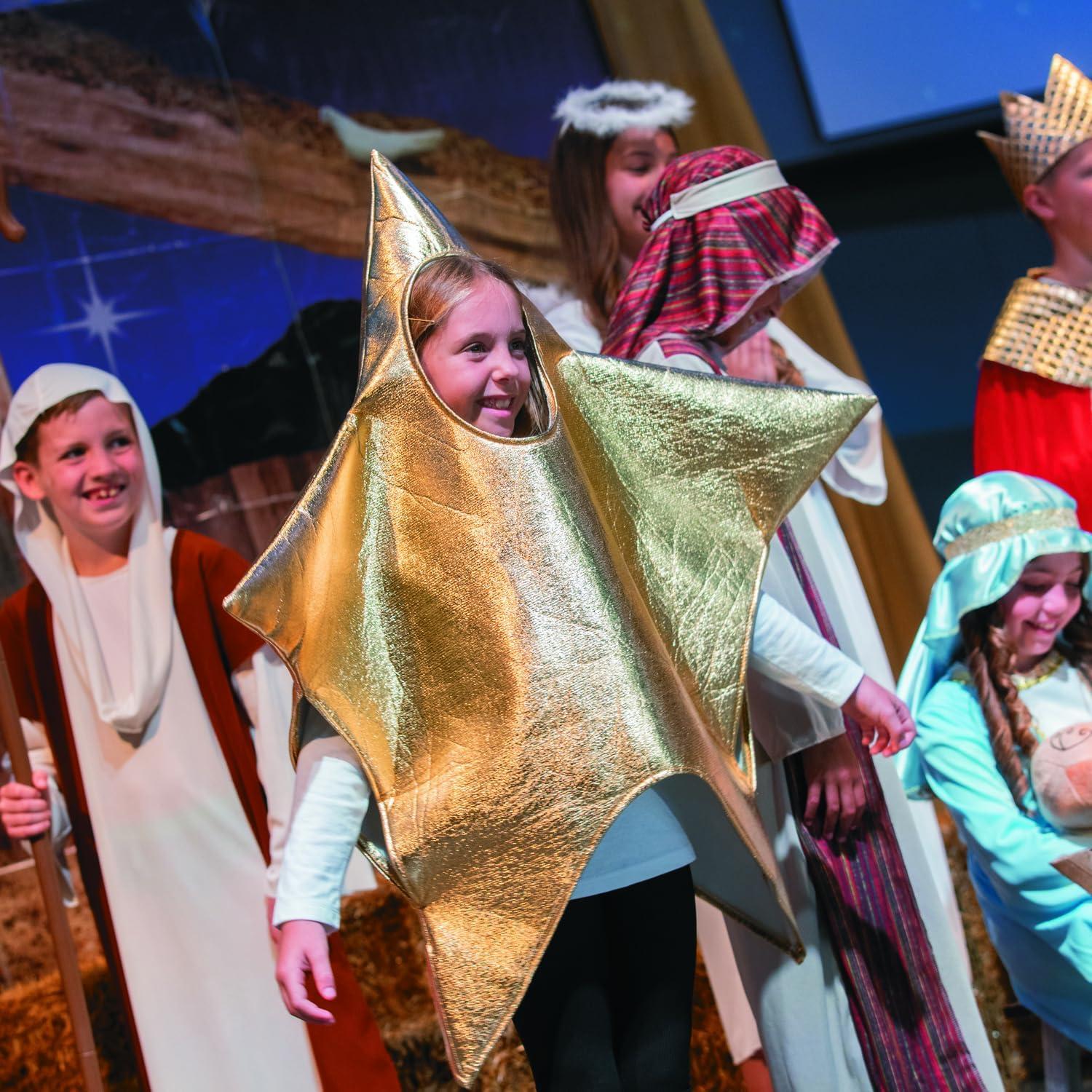 imageFun Express Gold Star Costume for Kids Premium Foam Star Shaped Outfit for Christmas Nativity Plays School Pageants ampamp Holiday Performances One Size Fits Most Children Up to Size 14