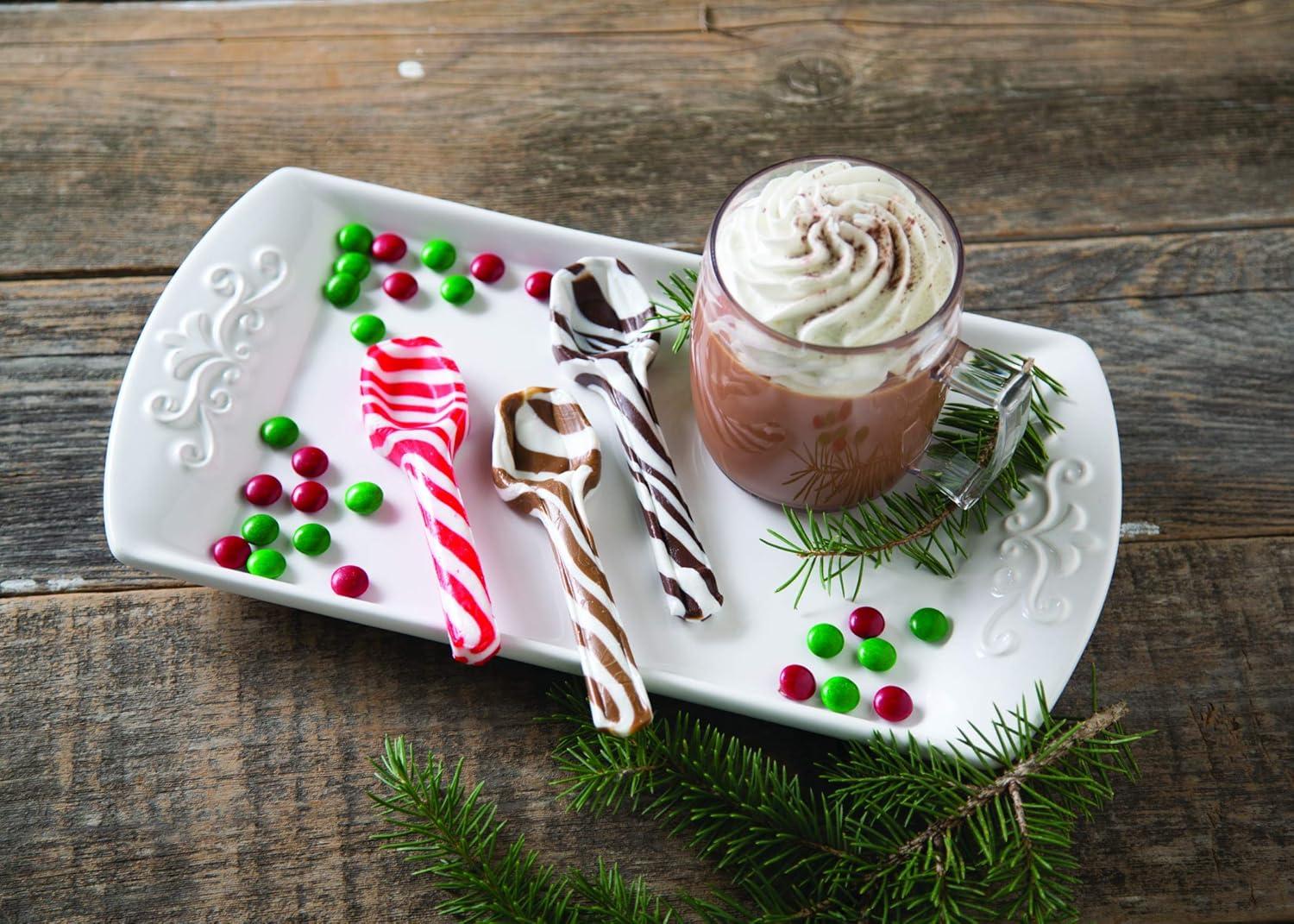 imageFun Express Hot Chocolate Spoons Edible Candy Spoons for Hot Cocoa 12 Pack Christmas Hot Cocoa Bar Supplies Chocolate Sticks ampamp Stirrers for Holiday Parties Stocking Stuffers ampamp Winter Treats