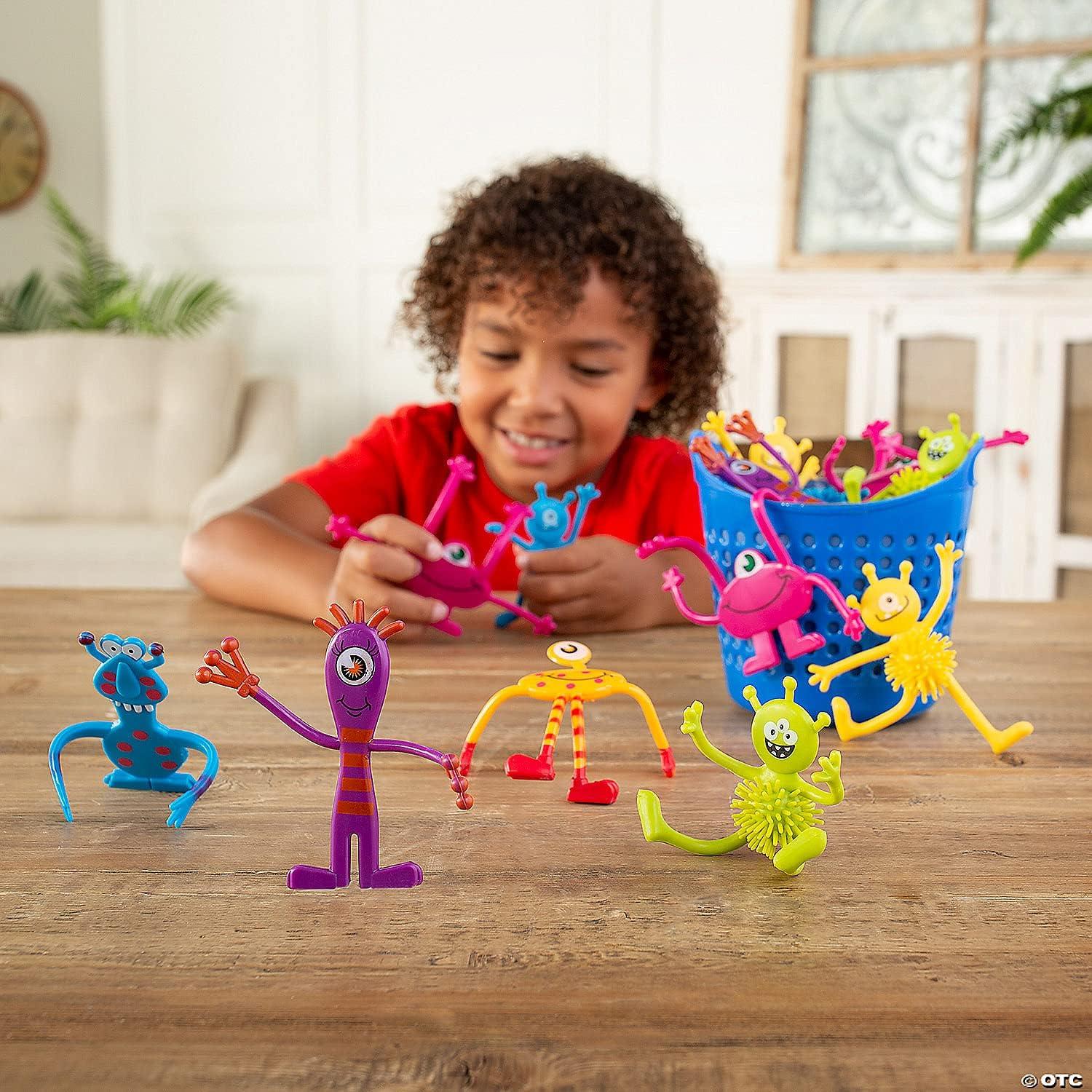 imageFun Express Monster Bendable Porcupine Toys Bulk Set of 24 Halloween Handouts Party Favors and Stocking Stuffers