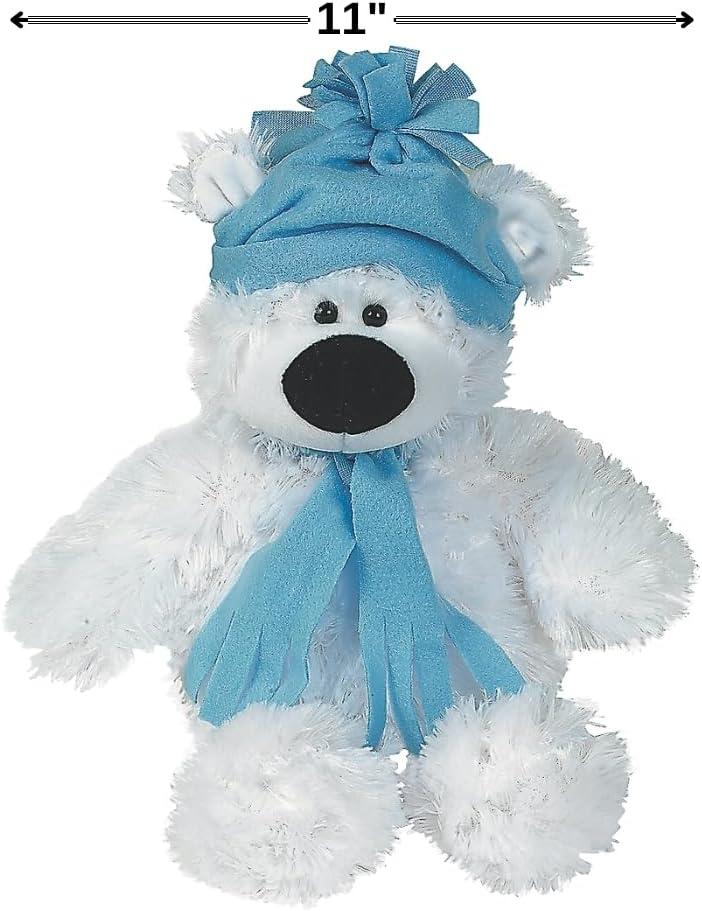 imageFun Express Plush Holiday Polar Bear Large Sitting 11 inches Holiday Stocking Stuffers ampamp Plush Toys