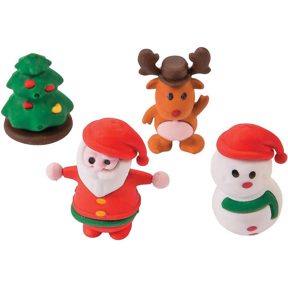 imageChristmas Character Erasers for Christmas  Set of 24  Classroom Stationery Supplies and Stocking Stuffers