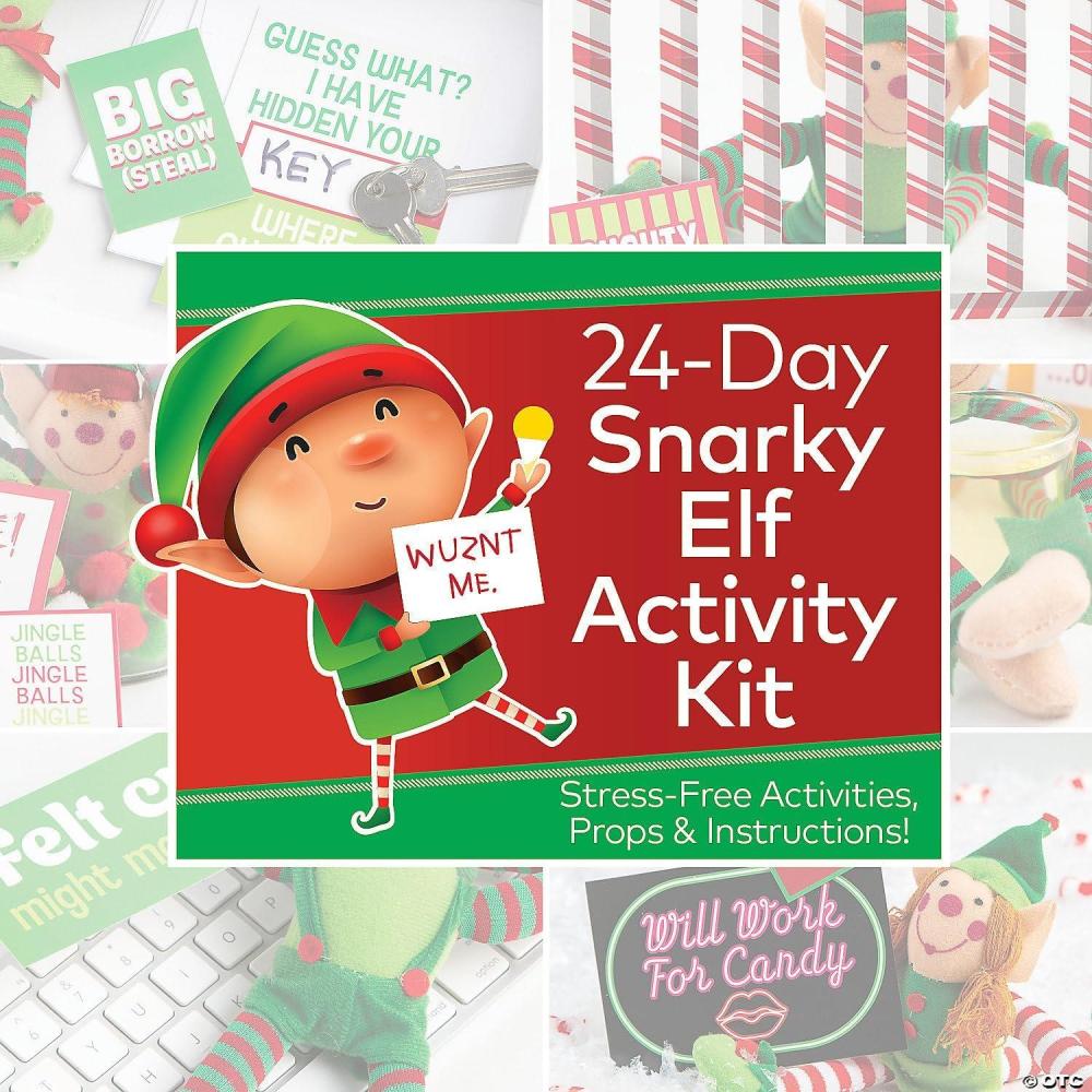 imageChristmas Snarky Elf Activity Kit with Props ampamp Instructions for 24 Days  Refreshingly Mischevious and Irrelevent Fun for Your Holiday Elf
