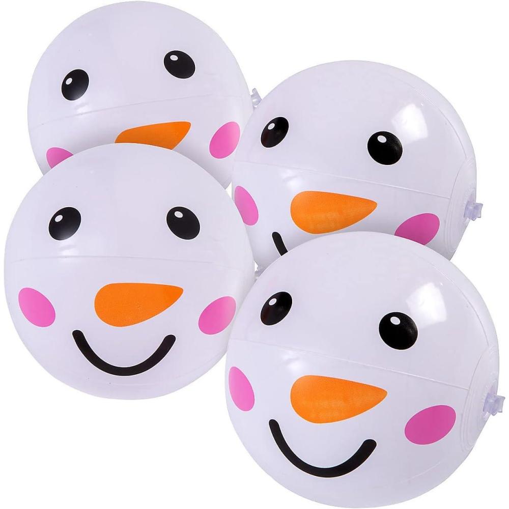 imageFun Express Inflatable 5quot Snowman Face Mini Beach Balls  Fun Holiday Kids Toy  Perfect for Winter Party Favors Stocking Stuffers  SnowmanThemed Activities Classroom Games ampamp Winter Fun  12 Pieces