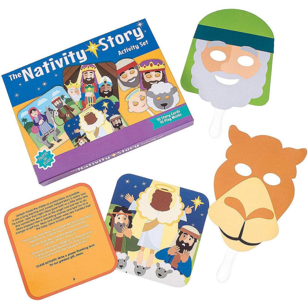 imageFun Express Nativity Story Cards ampamp Activity Masks  Educational Fun Christmas Learning Kids  Perfect for Sunday School Homeschooling Classroom Activities Engaging Holiday Crafts Stories  29 Pieces