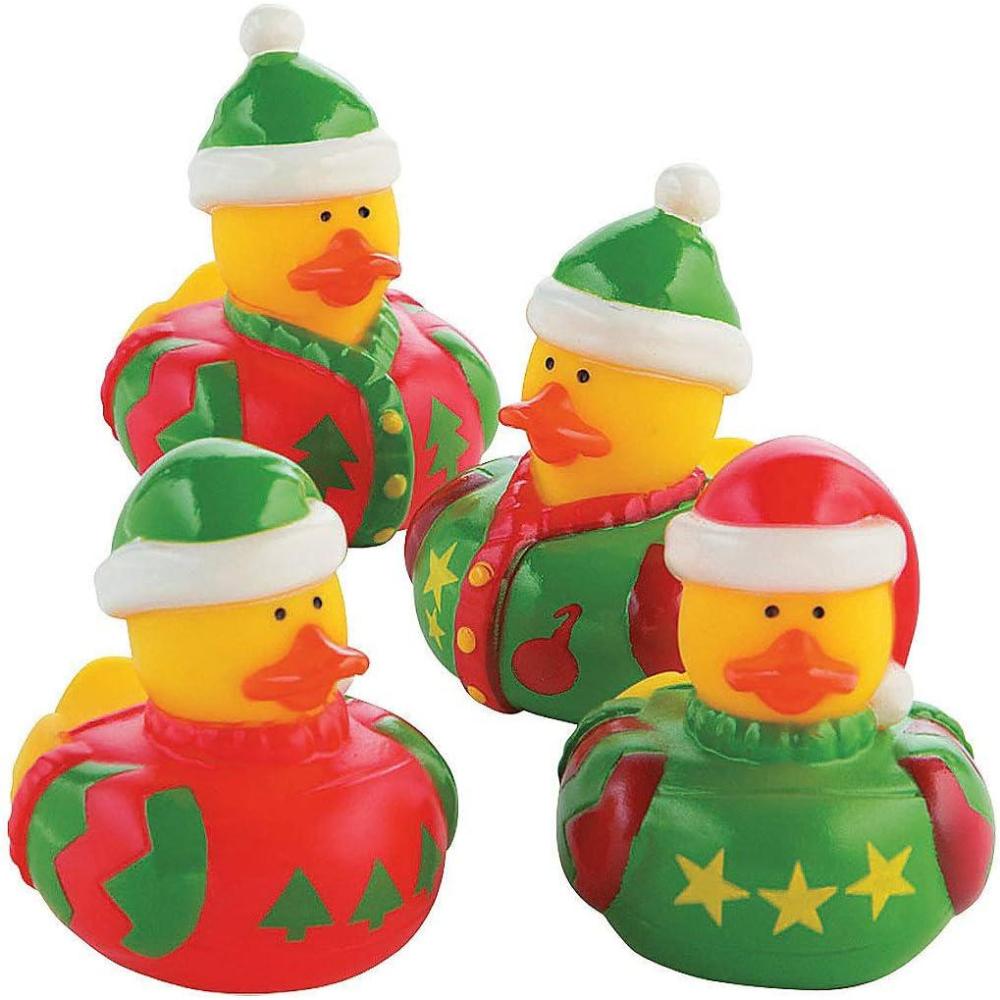 imageFun Express Ugly Sweater Rubber Ducks for Christmas Set of 12 Holiday Toys Stocking Stuffers Party Decorations ampamp Favors