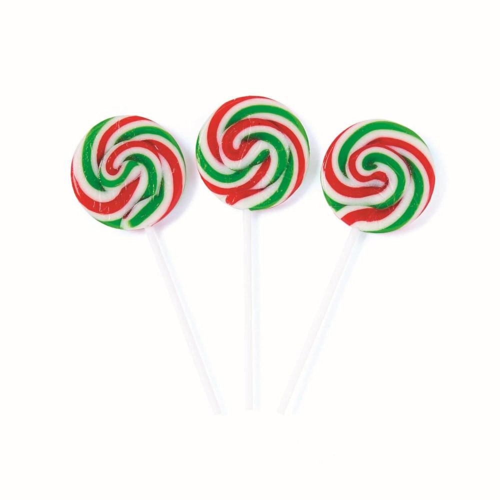 imageFun Exprses 12 pieces Holiday Swirl Lollipops  Christmas  Red ampamp Green 2 Inch Swirl Suckers