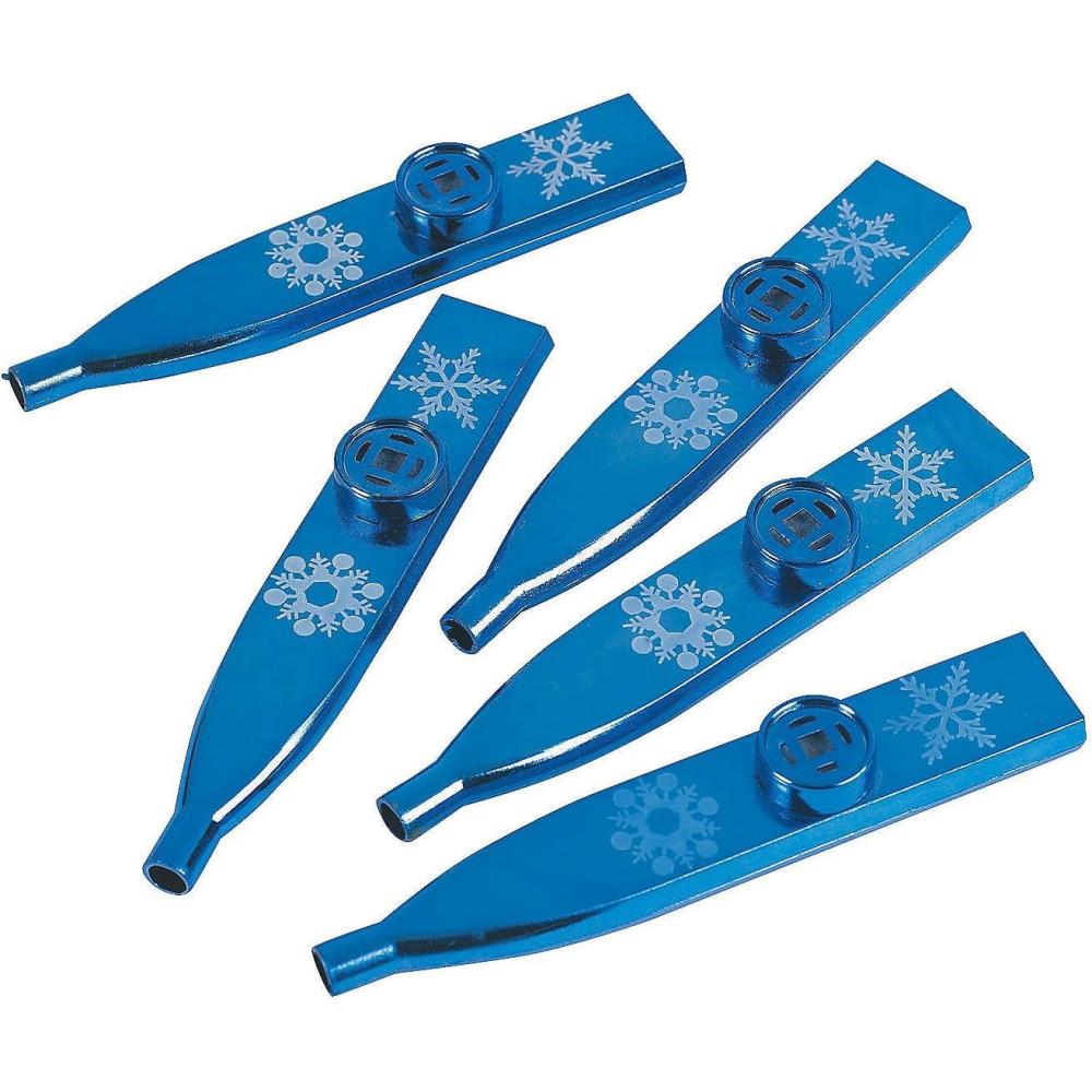 imageMetallic Snowflake Kazoos  Set of 24  Christmas Noisemakers Toys and Stocking Stuffers