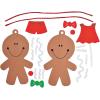 12 Big Head Gingerbread Ornament Craft Kit/Craft Kits/Christmas Ornaments/Holiday