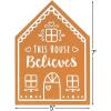 Religious “This House Believes” Gingerbread Wood Tabletop Sign – 5″ x 7″ (1 Pc.) – Festive Design, Perfect for Holiday Decor and Christmas Celebrations