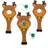 Fun Express Reindeer Nose Catch Paddle Ball Games – Christmas Games, Toys and Stocking Stuffers – 12 Pieces – Wood