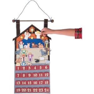 Fun Express Nativity Advent Calendar for Kids – Christmas Countdown Calendar with 25 Felt Figures | Reusable Christian Advent Calendar for Family Holiday Traditions | Religious Christmas Decorations