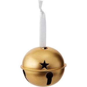 Gold Jingle Bell Metal Ornaments with White Ribbon Hanger – 3″ (Pack of 6) – Great Christmas Decorations for Tree, Wreaths & Holiday Crafts