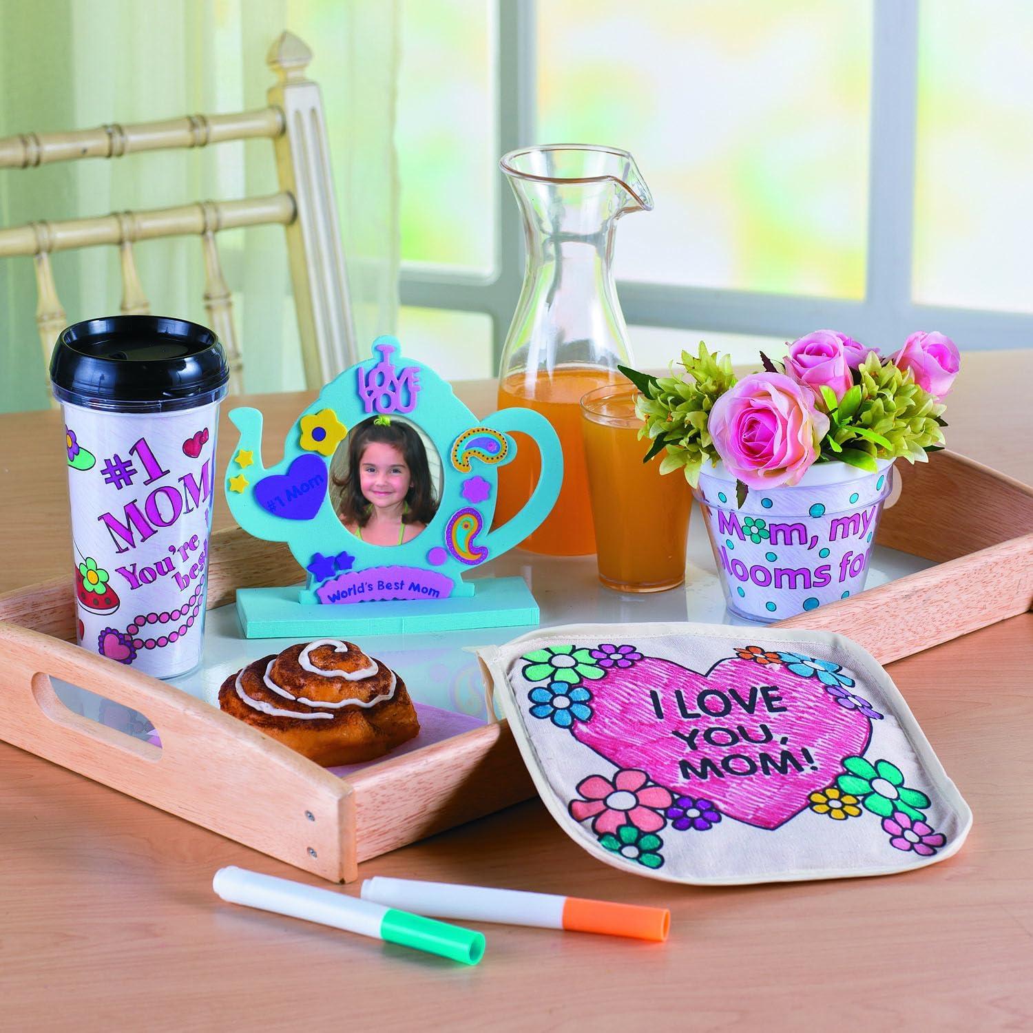 imageFun Express 6 12quot 7quot DIY Paintable Wood Flower Photo Holders 12 Pieces Great For Mothers Day Spring Easter Classroom and At Home Crafts