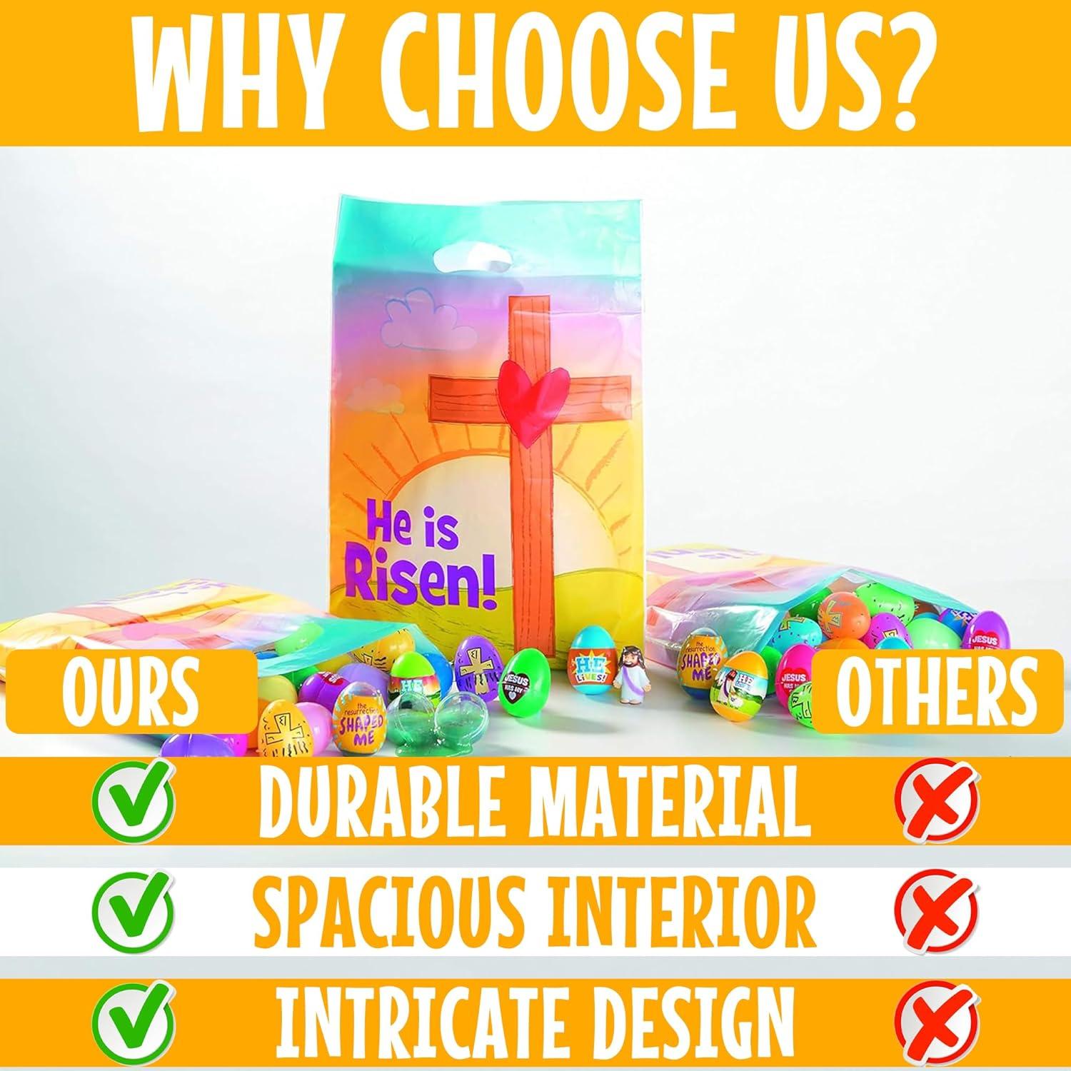 imageFun Express Religious Easter Goody Bags 50 Count Sunday School Supplies Party Favor Giveaways Easter Egg Hunt Bags