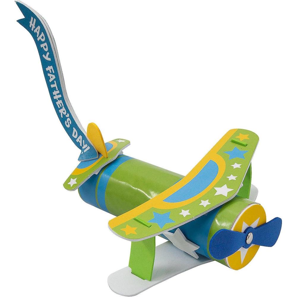 imageFun Express 9 34quot x 3 12quot Fathers Day Airplane Craft Tube Craft Kit  Makes 12