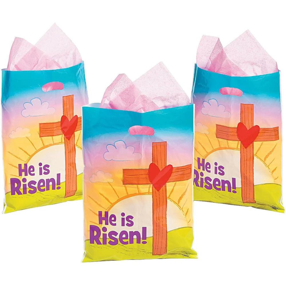 imageFun Express Religious Easter Goody Bags 50 Count  Sunday School Supplies Party Favor Giveaways Easter Egg Hunt Bags